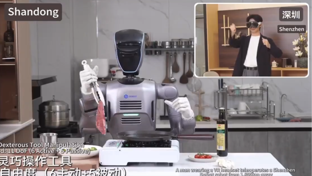 China's "Atom" Humanoid Robot Skillfully Prepares Steak from 1,800 KM Away